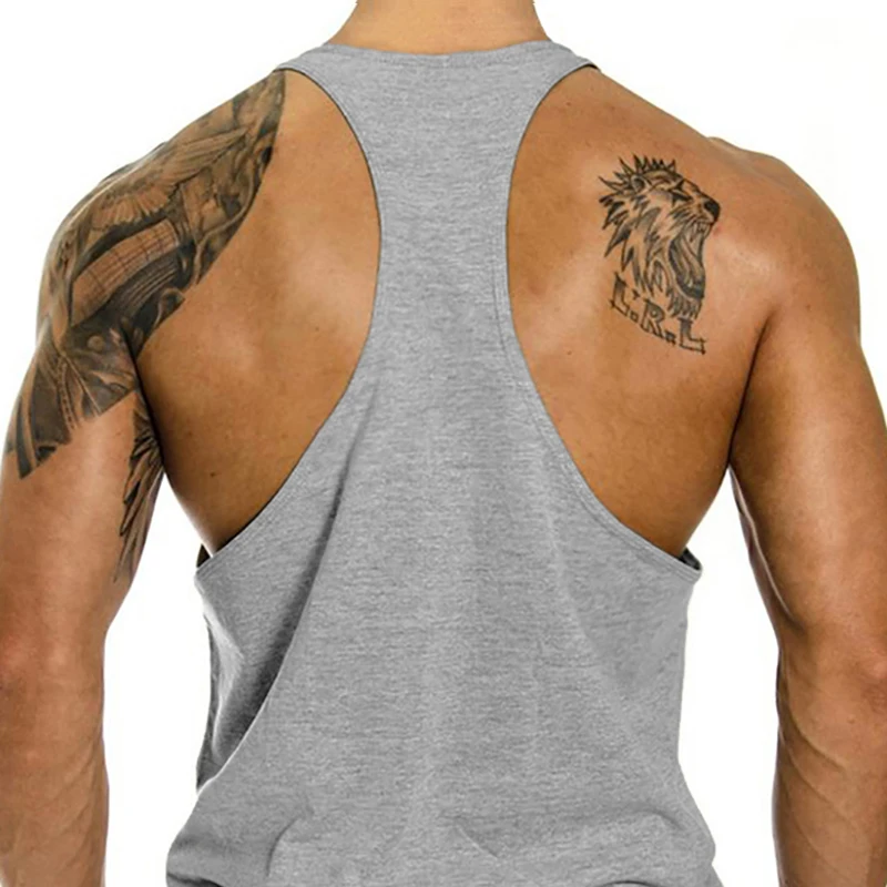 Installing Muscles Please Wait Y-back Tank Tops Gym Fitness Bodybuilding Sport Shirt Mens Cotton Breathable Sleeveless Singlets