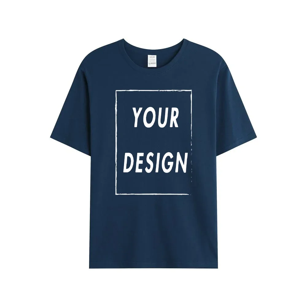 Custom 180GSM 100% Cotton Unisex T-Shirts - Add Your Logo/Photo/Slogan, Medium Thickness for Year-Round Wear
