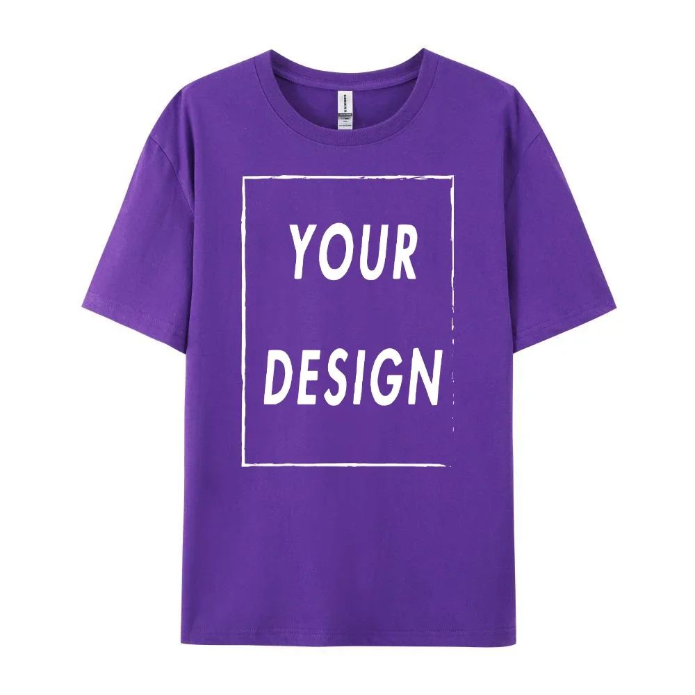 Custom 180GSM 100% Cotton Unisex T-Shirts - Add Your Logo/Photo/Slogan, Medium Thickness for Year-Round Wear