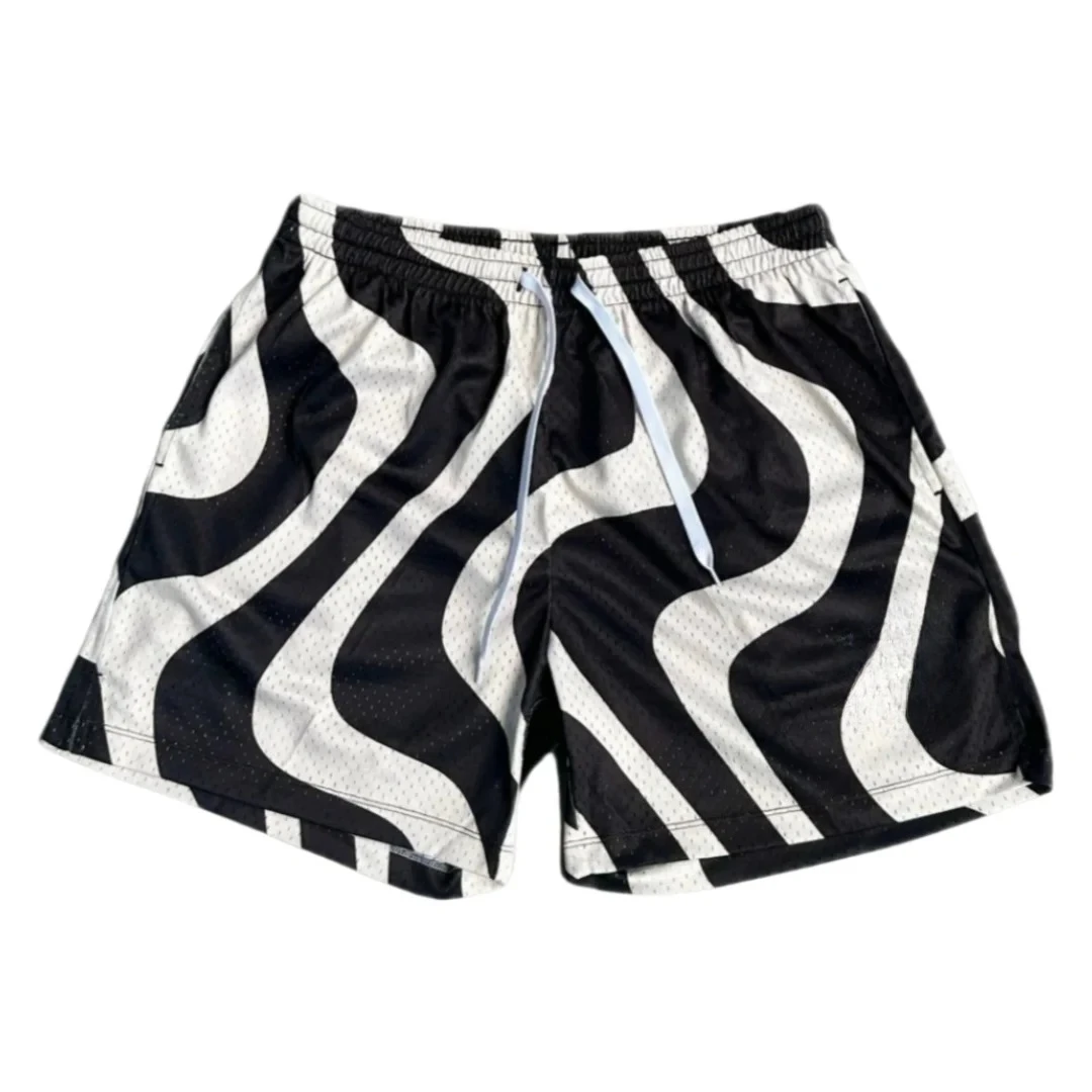 American Street Style Minimalism in Color and Pattern Men's Athleisure Mesh Shorts Summer Quick-drying Soft Lightweight Stylish