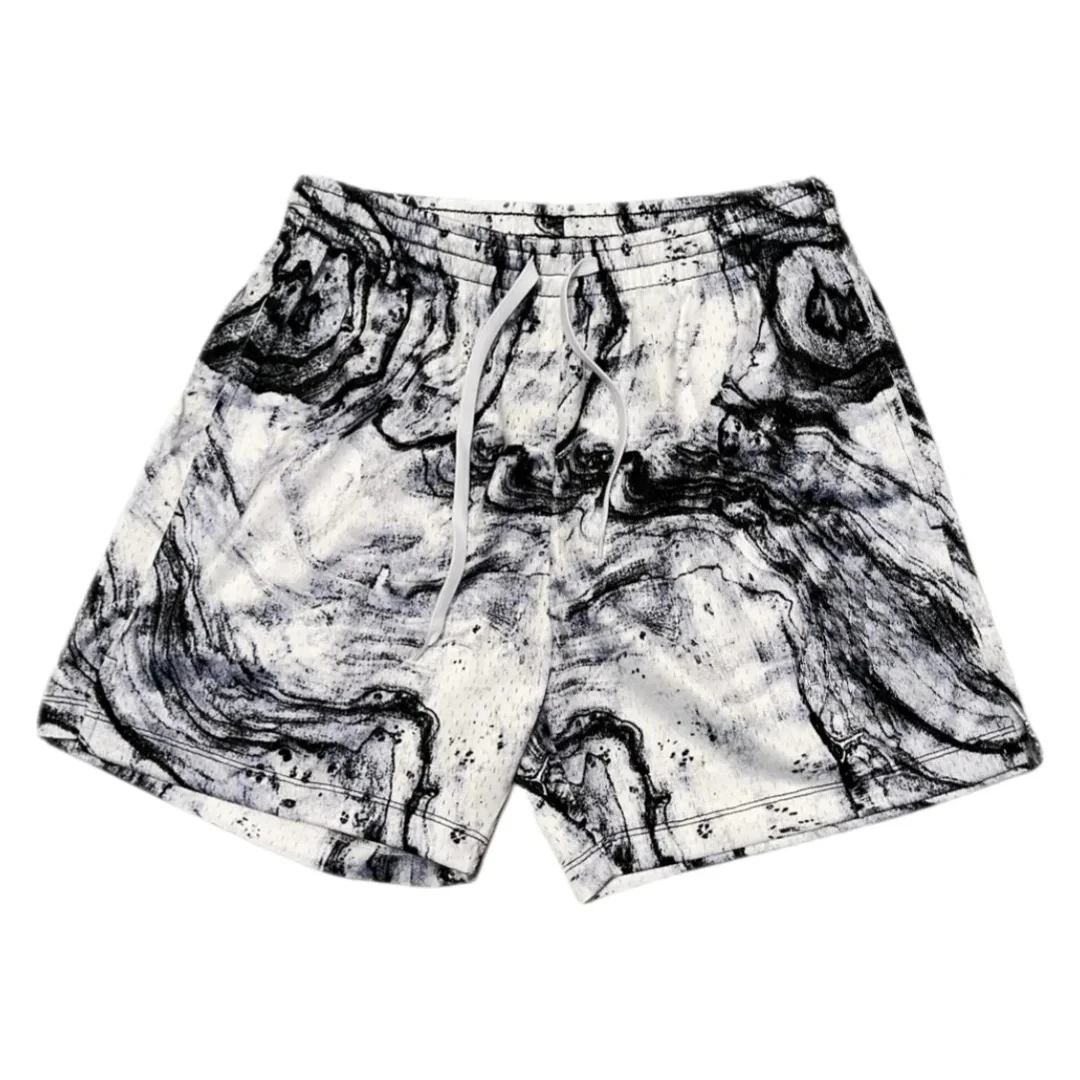 American Street Style Minimalism in Color and Pattern Men's Athleisure Mesh Shorts Summer Quick-drying Soft Lightweight Stylish