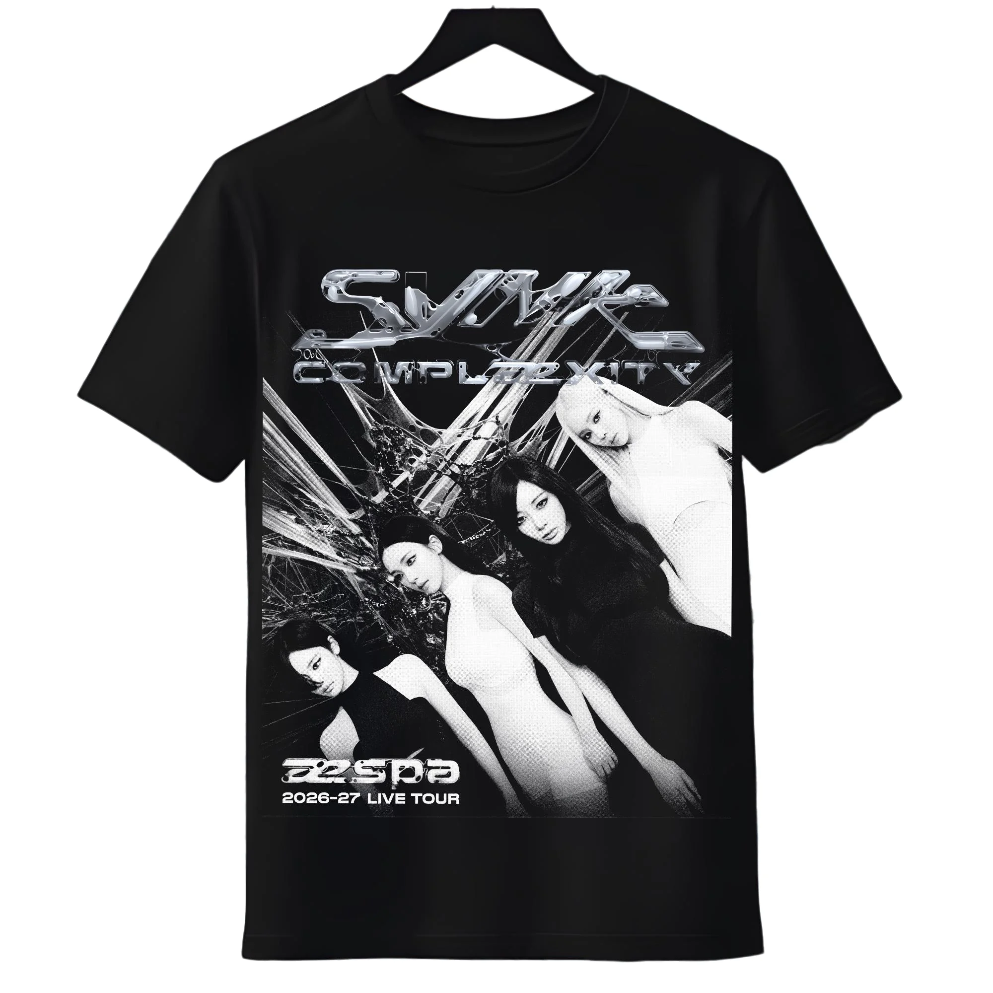 2026 Aespa Synk Complaexity Live Tour T-shirt Men Women Summer Cotton Y2K Clothing Fashion High Quality Short Sleeved Top Unisex