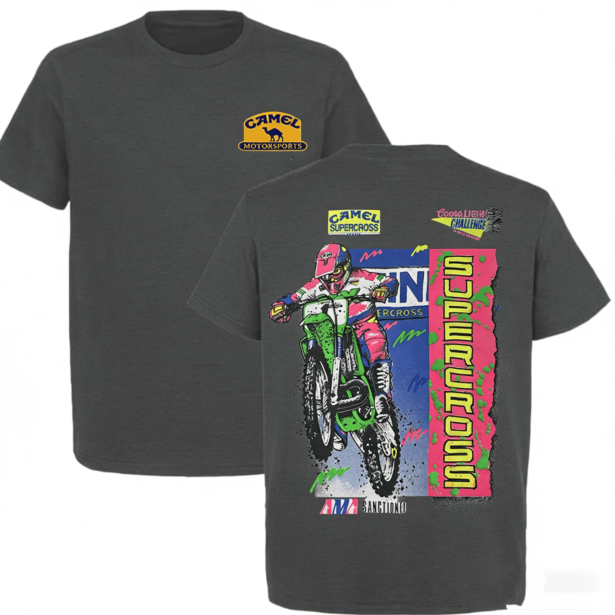 Camel Supercross Printed Men's T-shirt 2026 Summer Men's Women's Luxury Casual Cotton T-shirt Men's T-shirt Street Wear Y2K