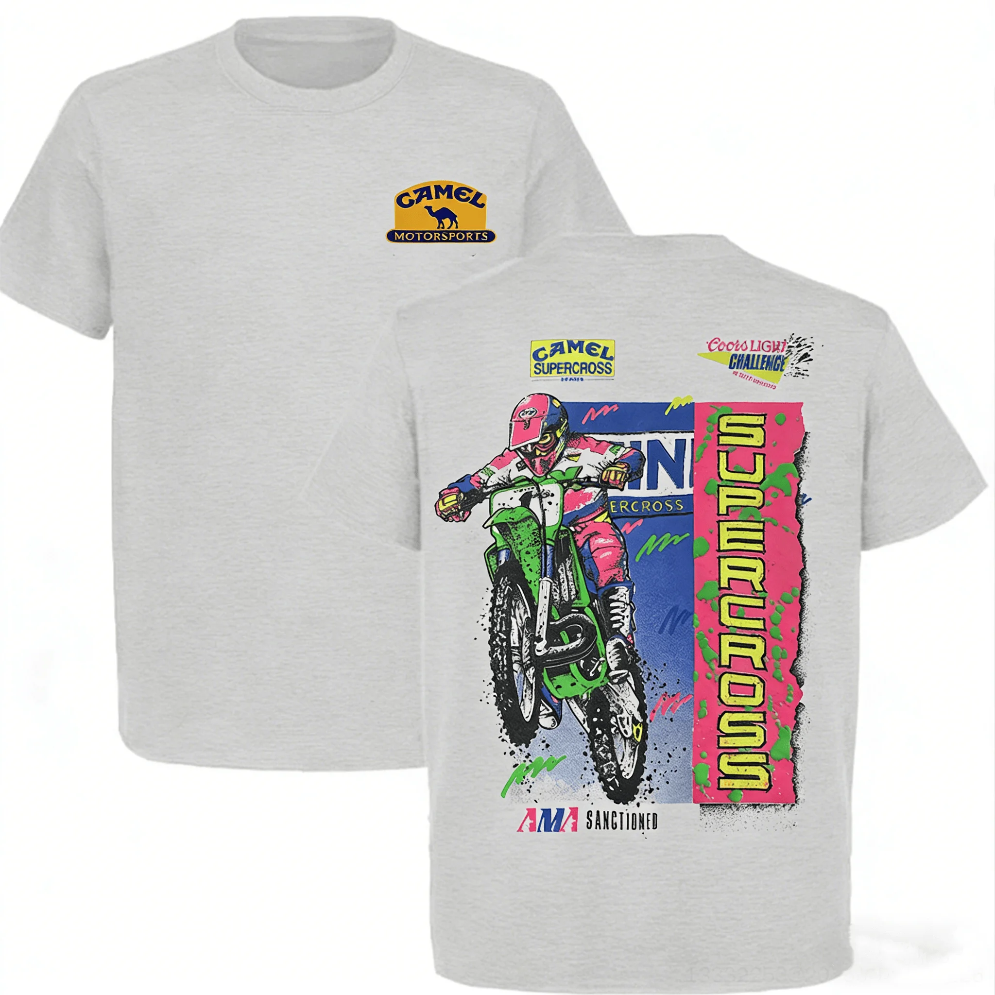 Camel Supercross Printed Men's T-shirt 2026 Summer Men's Women's Luxury Casual Cotton T-shirt Men's T-shirt Street Wear Y2K