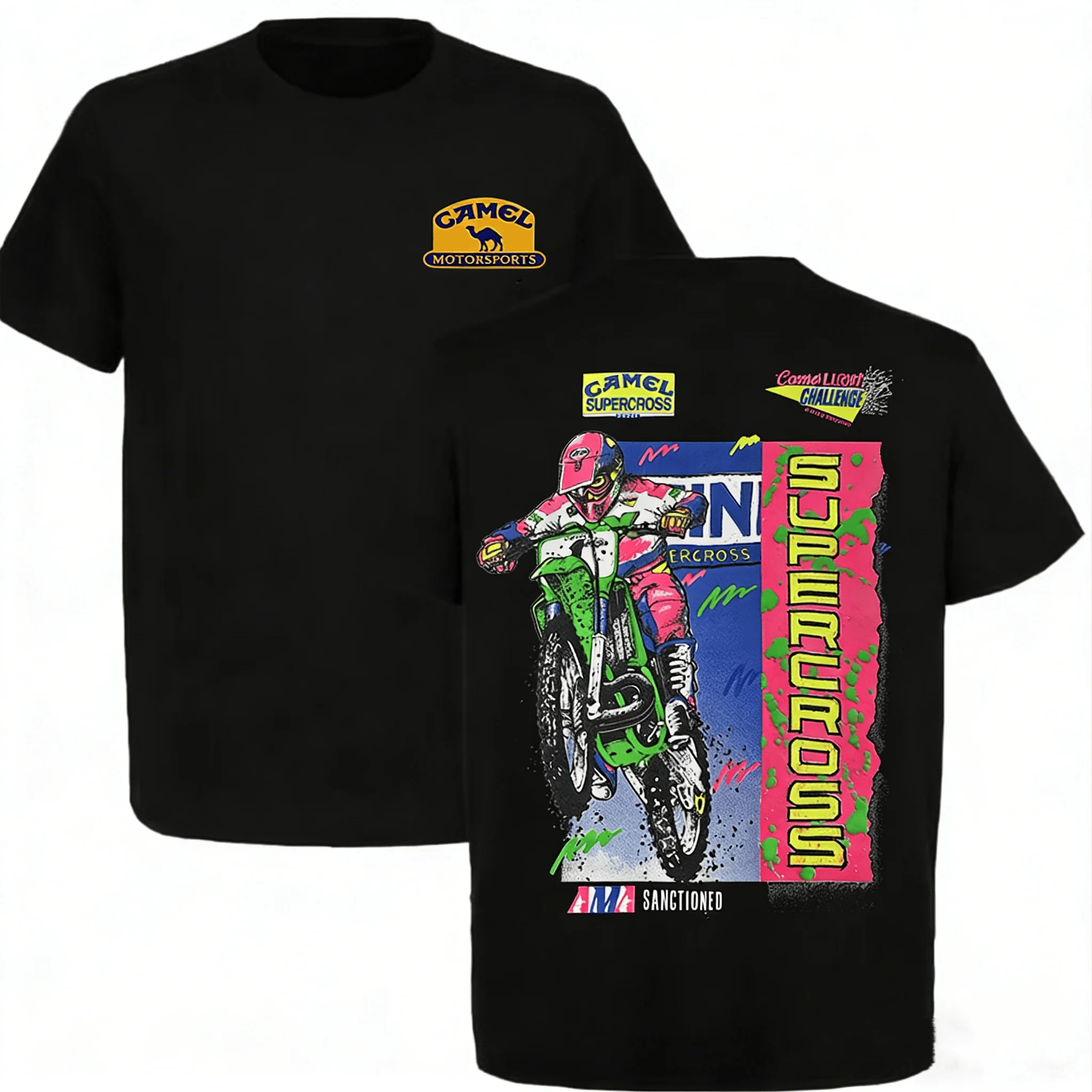 Camel Supercross Printed Men's T-shirt 2026 Summer Men's Women's Luxury Casual Cotton T-shirt Men's T-shirt Street Wear Y2K