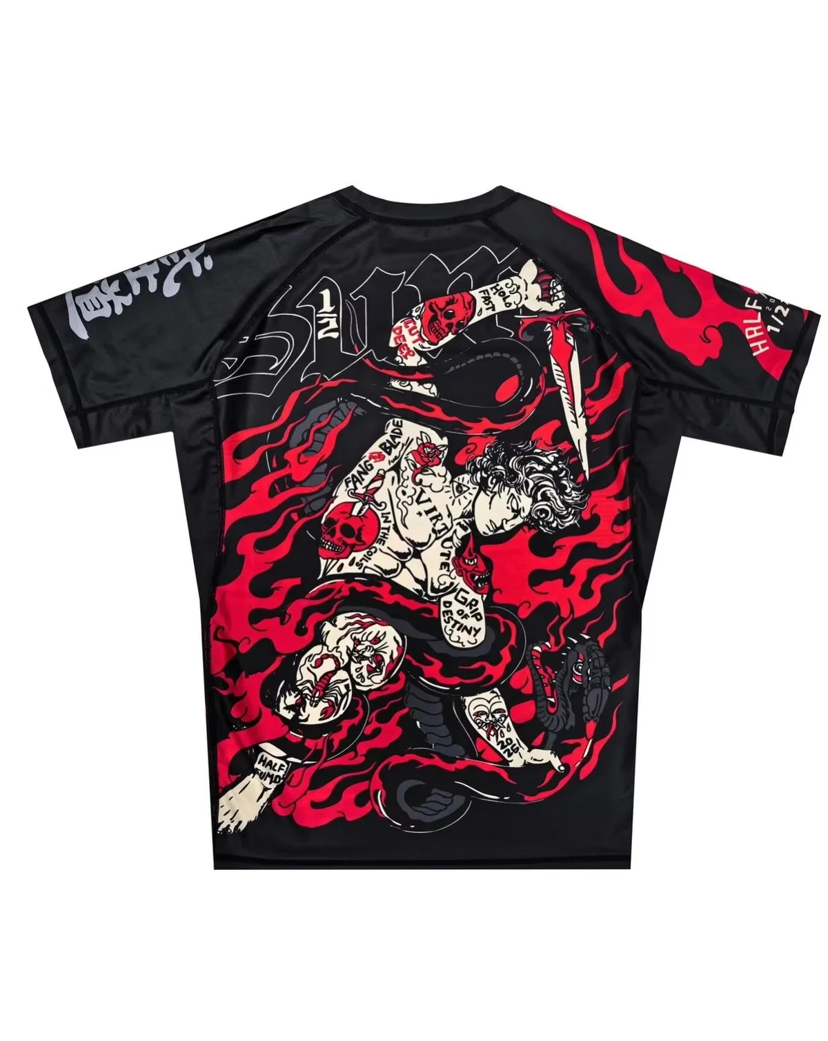 2026 Summer Jiu-Jitsu Anti-Abrasion T-Shirt, Y2K Print Training Quick-Drying Tight-Fitting Short-Sleeve Men's Street Style Top