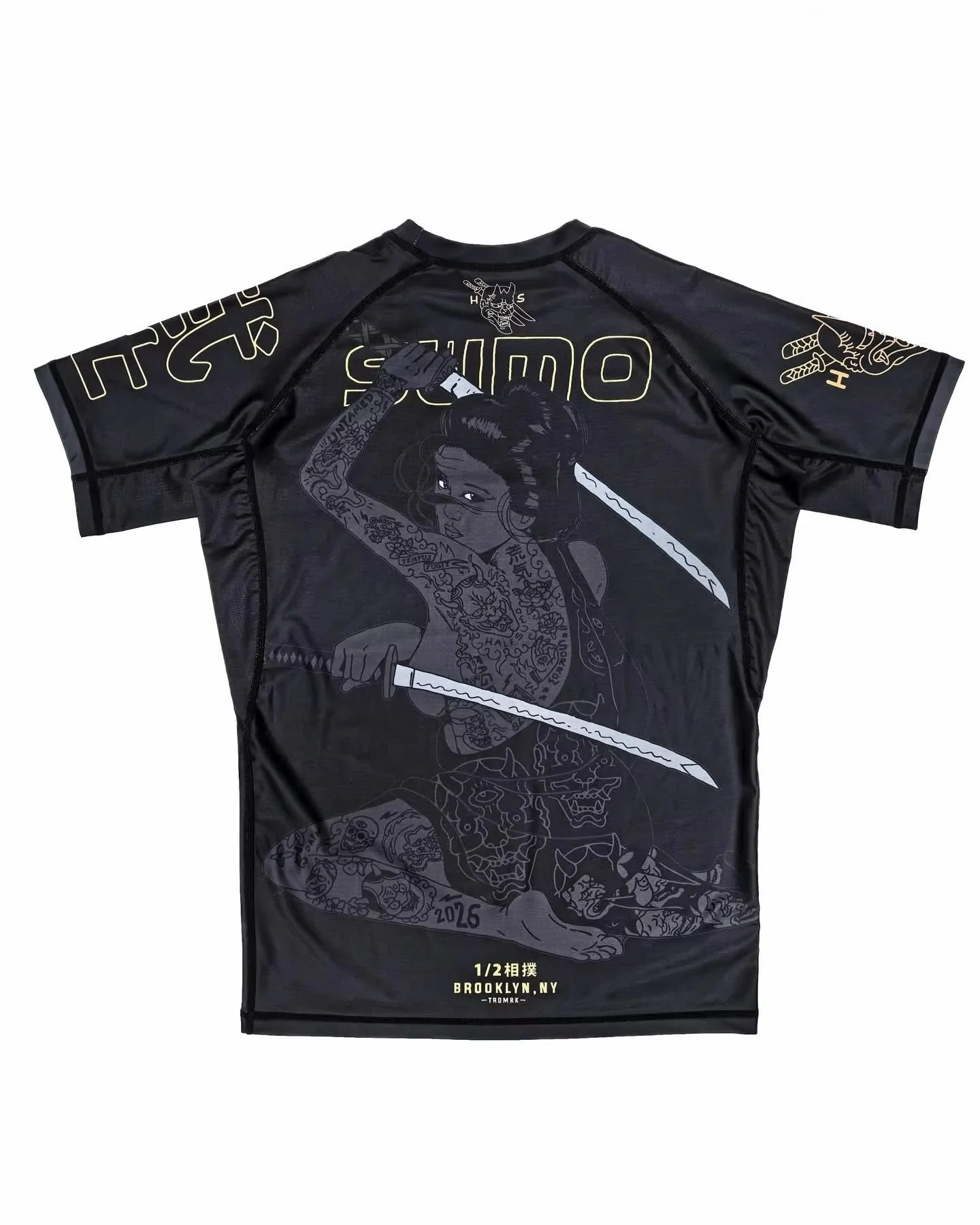 2026 Summer Jiu-Jitsu Anti-Abrasion T-Shirt, Y2K Print Training Quick-Drying Tight-Fitting Short-Sleeve Men's Street Style Top