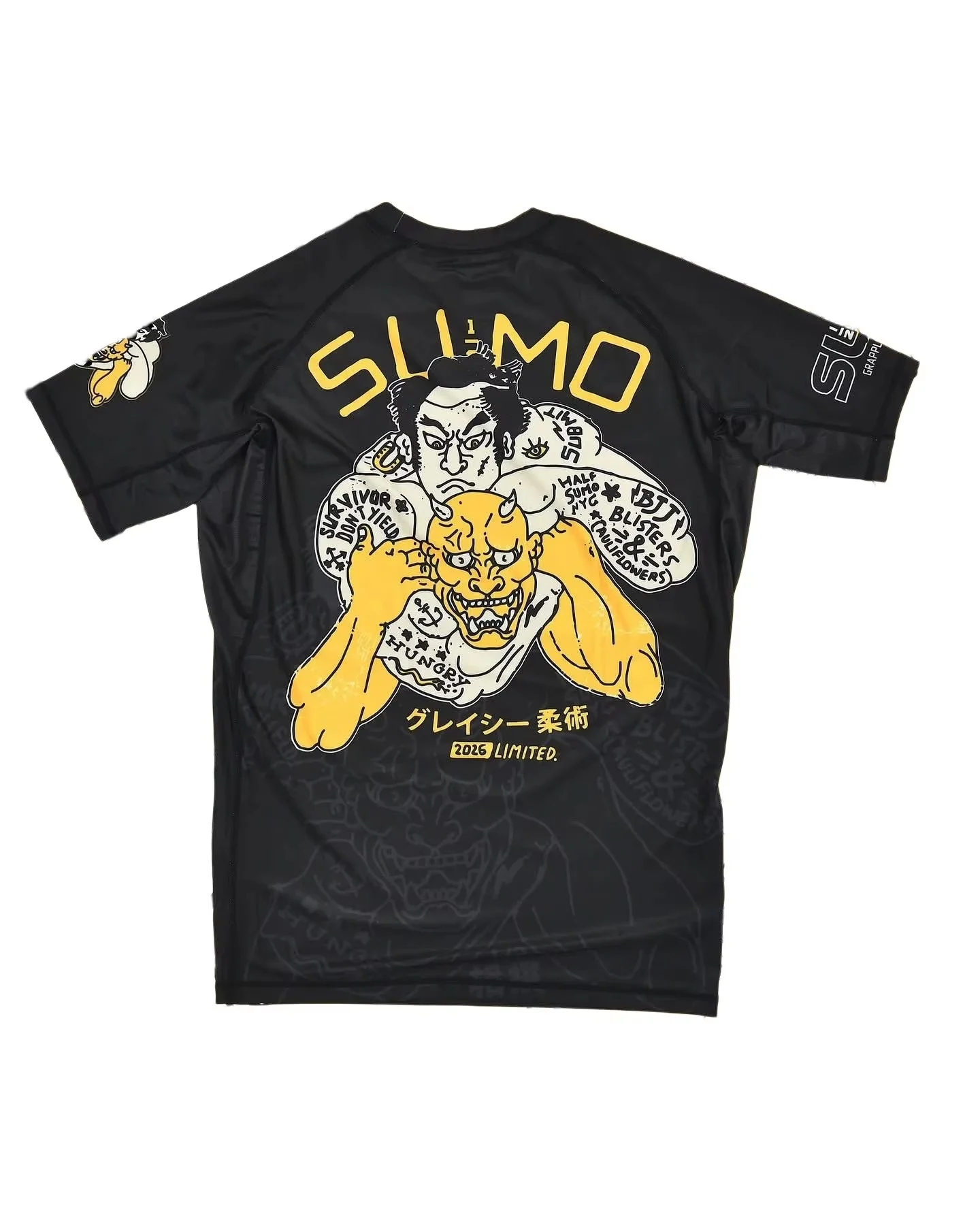2026 Summer Jiu-Jitsu Anti-Abrasion T-Shirt, Y2K Print Training Quick-Drying Tight-Fitting Short-Sleeve Men's Street Style Top