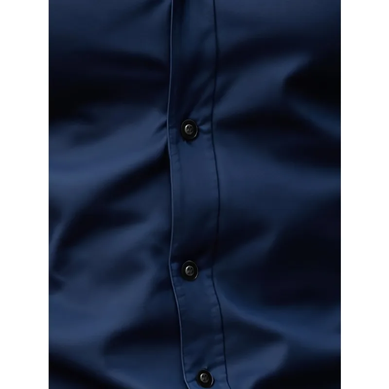 FGKKS New Men Shirt Brand New Solid Color Long Sleeve Elastic Fabric Men's Multiple Colors Male Quality Basic Shirt