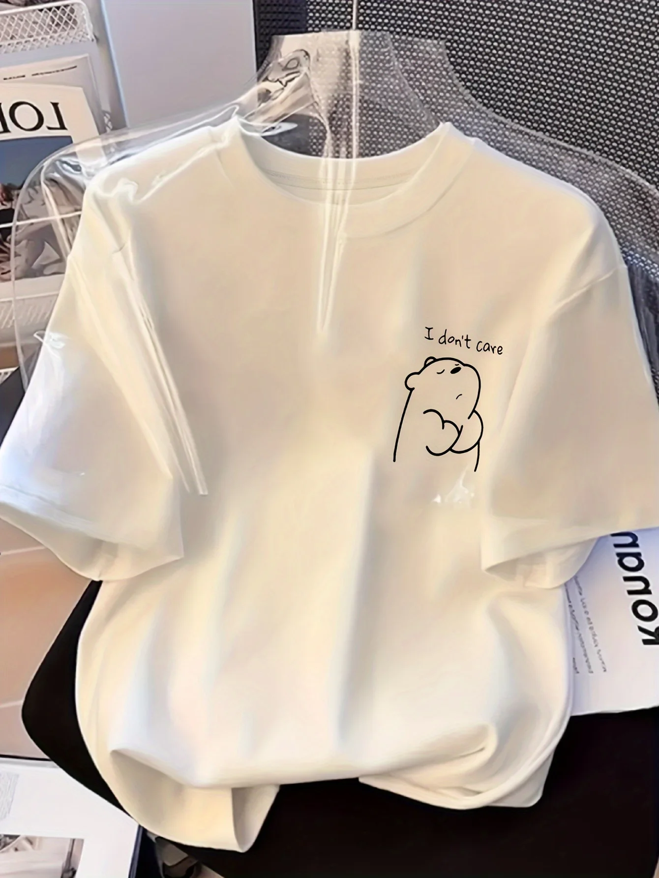Men's Summer T-Shirt: 100% Pure Cotton, Penguin Print, Loose-Fit, Simple, Casual, and Comfortable