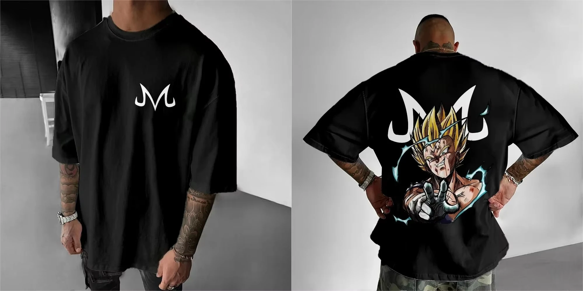 2026 New Dragon Ball Vegeta Print T-shirt Short Sleeve T-shirt Men's and Women's T-shirt Sports Fitness Men's T-shirt