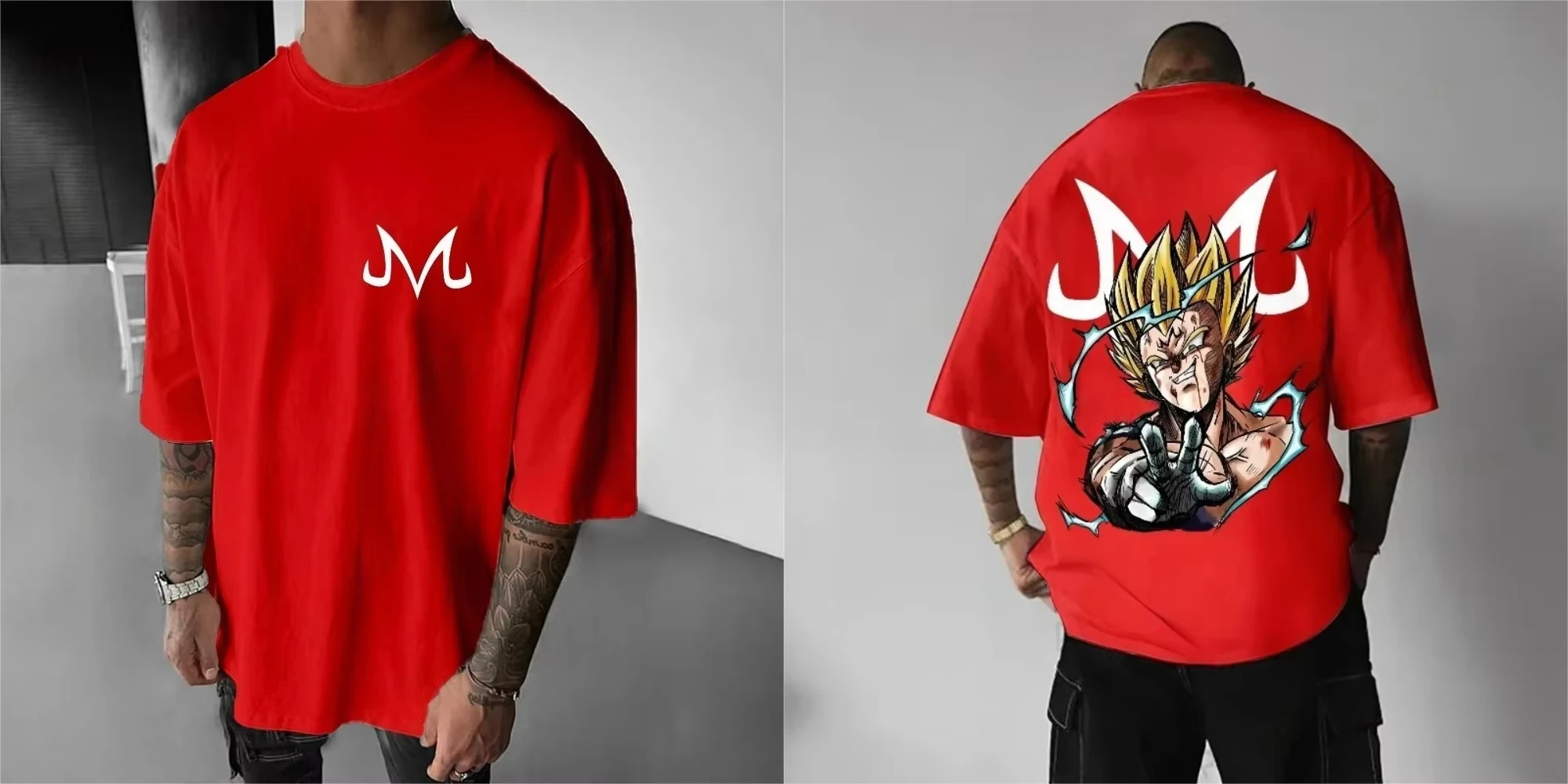 2026 New Dragon Ball Vegeta Print T-shirt Short Sleeve T-shirt Men's and Women's T-shirt Sports Fitness Men's T-shirt