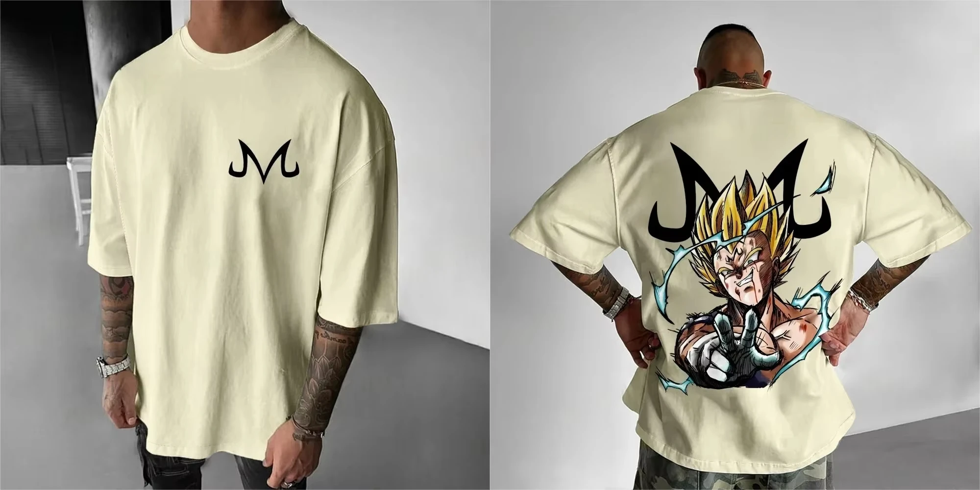 2026 New Dragon Ball Vegeta Print T-shirt Short Sleeve T-shirt Men's and Women's T-shirt Sports Fitness Men's T-shirt