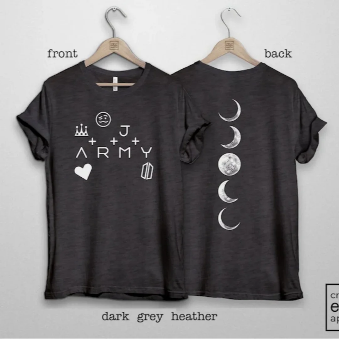Kpop Army Tattoo Printed T-shirt World Tour Concert T-Shirt Summer Pure cotton Men's T-Shirt Kid's Clothing Tee Y2k Woman