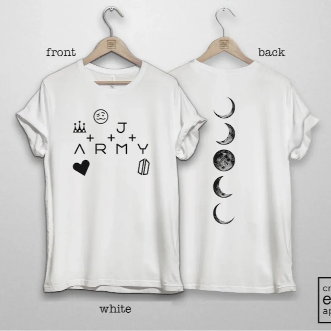 Kpop Army Tattoo Printed T-shirt World Tour Concert T-Shirt Summer Pure cotton Men's T-Shirt Kid's Clothing Tee Y2k Woman