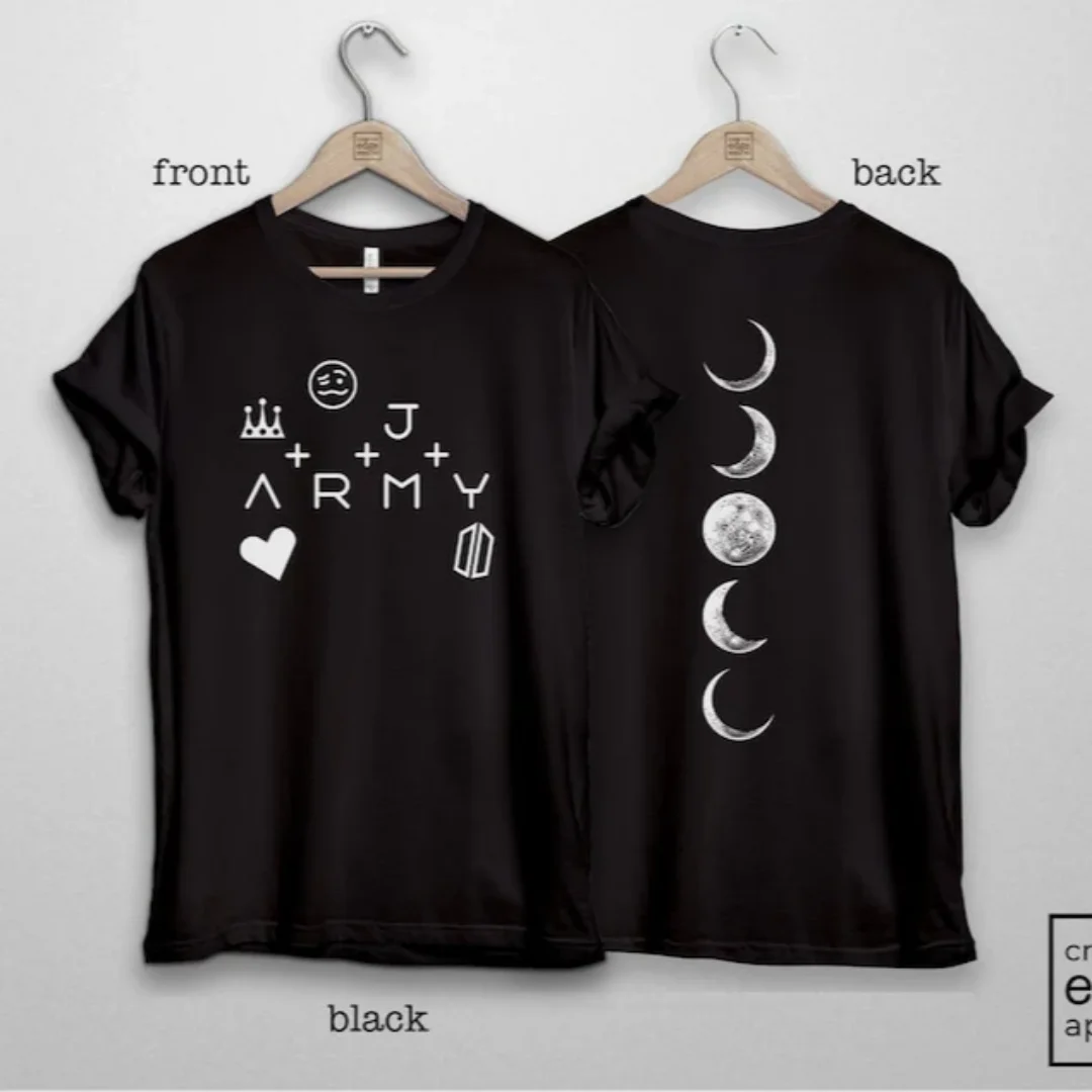 Kpop Army Tattoo Printed T-shirt World Tour Concert T-Shirt Summer Pure cotton Men's T-Shirt Kid's Clothing Tee Y2k Woman