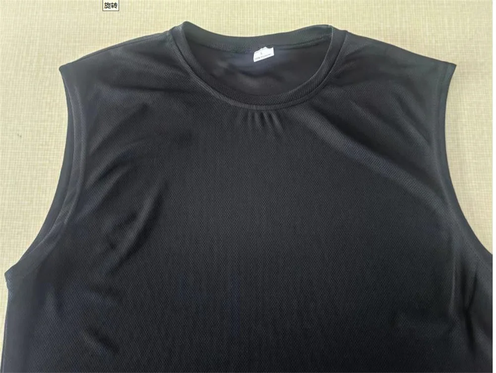 Men's Sleeveless Sports Shirts, Gym Workouts, Running, Quick-Drying Bird's Eye Fabric Vests, Breathable, Loose, Training Vests