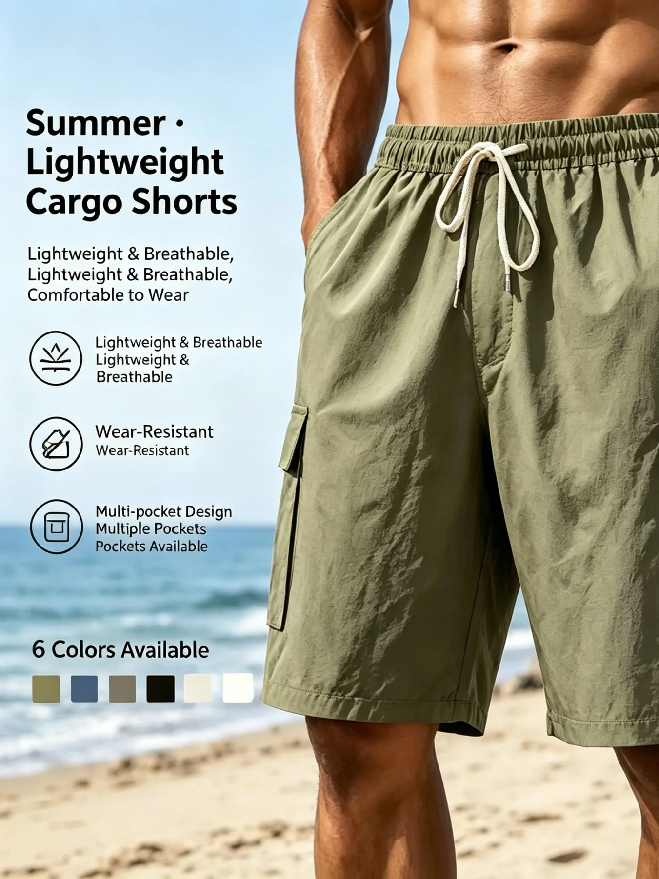 Summer New Linen Breathable Cotton-Feeling Drawstring Elastic Waist Solid Color Simple Leisure All-Match Men's Work Pants