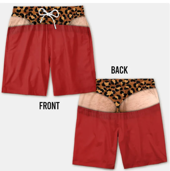 Funny Loose Beach Pants Vacation Casual 2026 Summer New Men 3d Print Vacation Beach Shorts Travel Gift for Men Surf Board Shorts