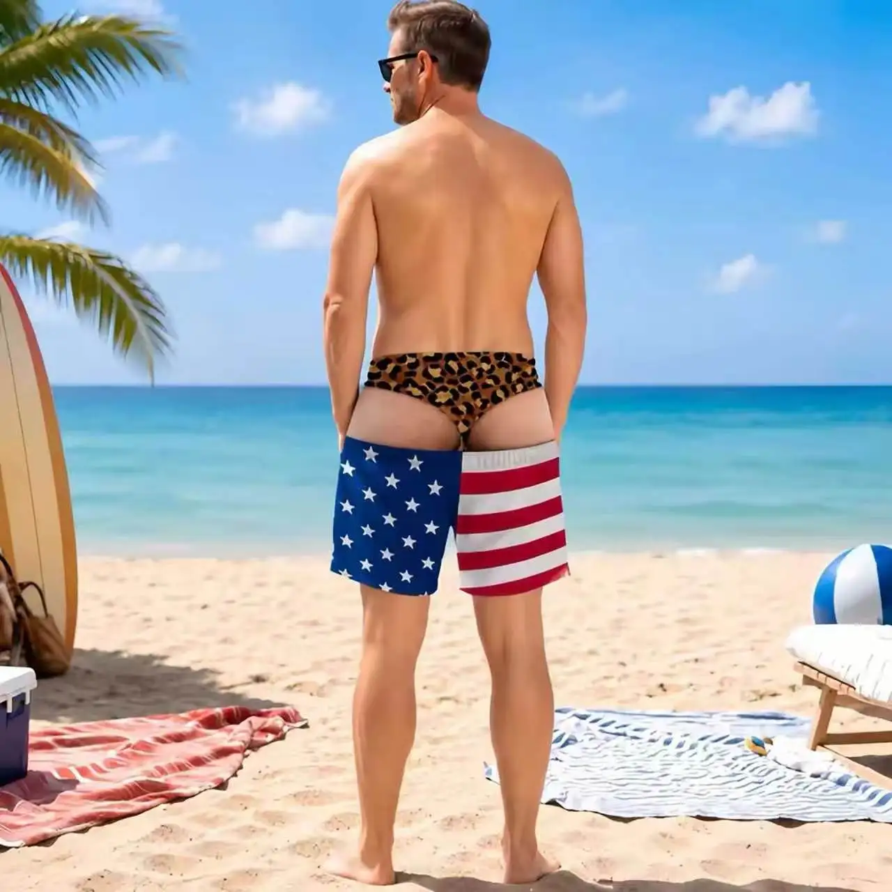 Funny Loose Beach Pants Vacation Casual 2026 Summer New Men 3d Print Vacation Beach Shorts Travel Gift for Men Surf Board Shorts