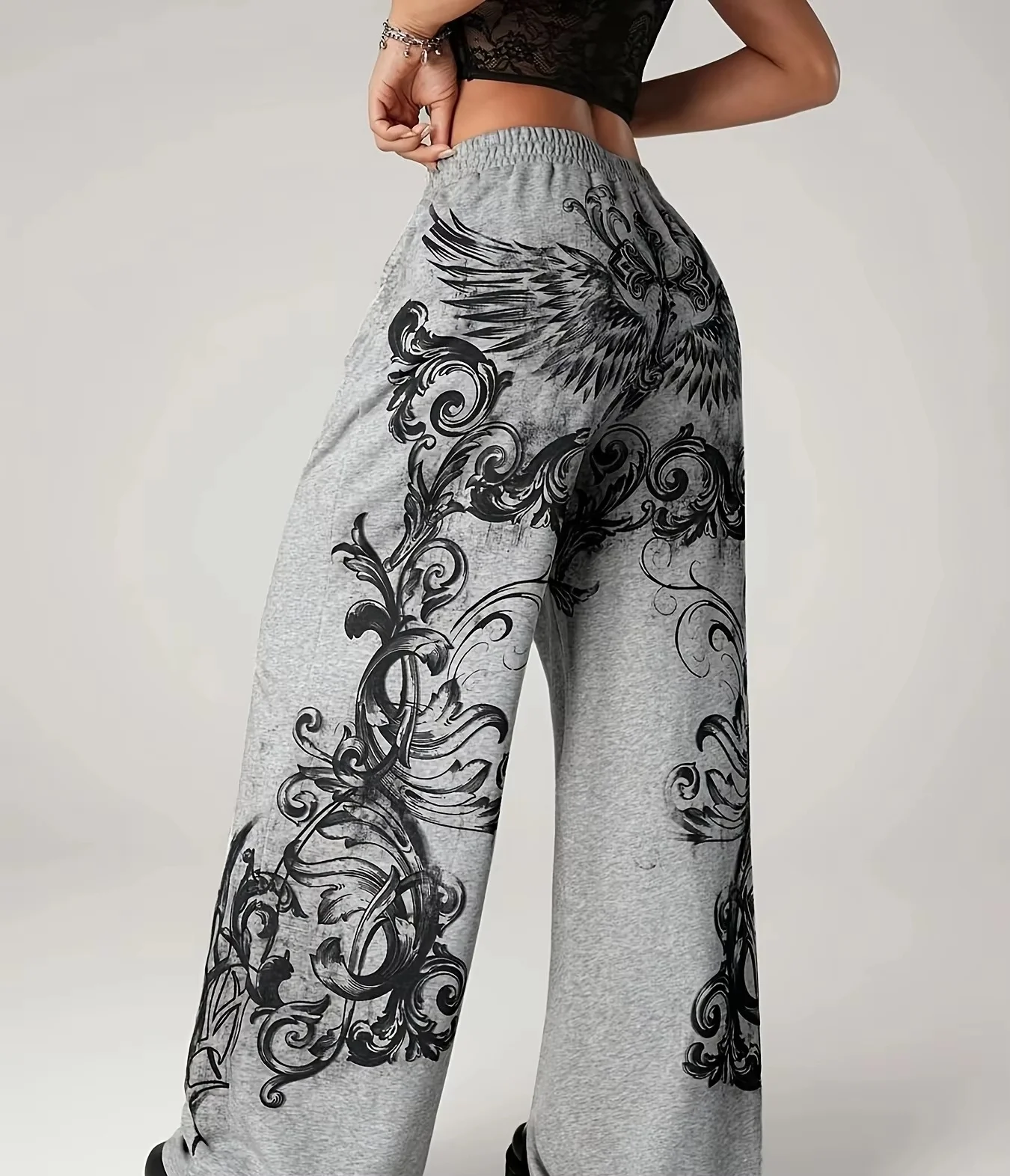 2026 Summer Fashion New Gothic Dark Punk Style 3D Printed Loose Outdoor Pants Street Harajuku Leisure Sports Loose Causal Pants