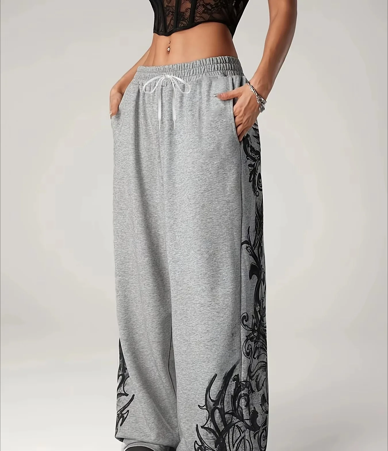 2026 Summer Fashion New Gothic Dark Punk Style 3D Printed Loose Outdoor Pants Street Harajuku Leisure Sports Loose Causal Pants