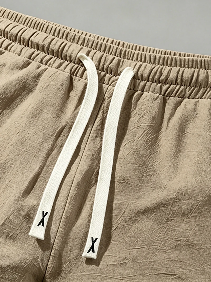 Men Linen Drawstring Waist Shorts Regular Fit Beach Resort Travel Daily Outdoor Vacation Casual Summer Walk Short Pants