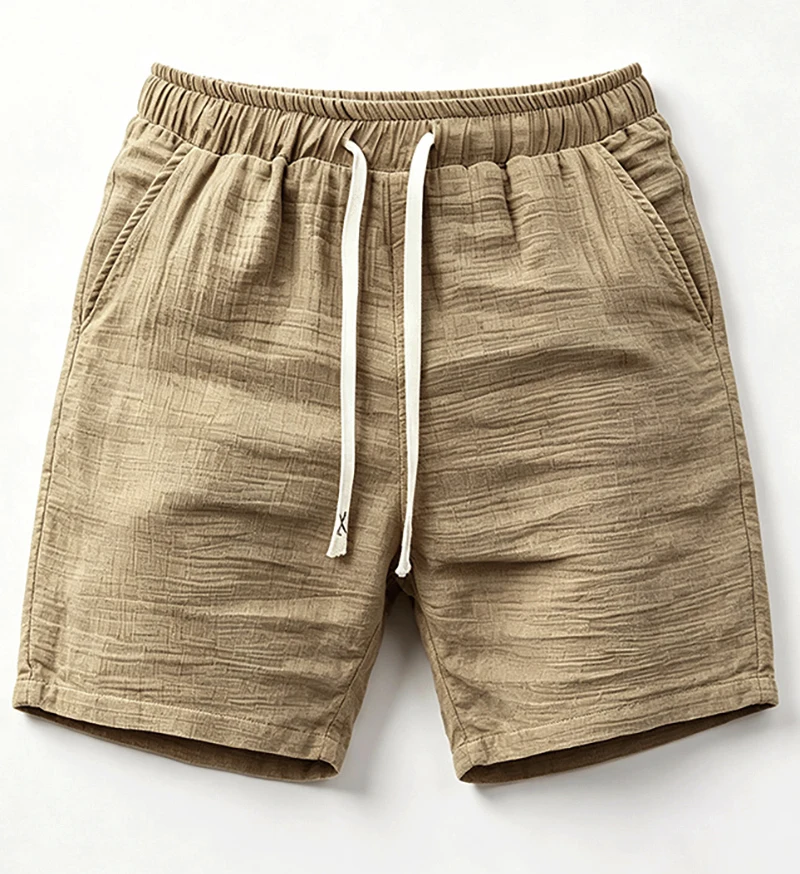 Men Linen Drawstring Waist Shorts Regular Fit Beach Resort Travel Daily Outdoor Vacation Casual Summer Walk Short Pants