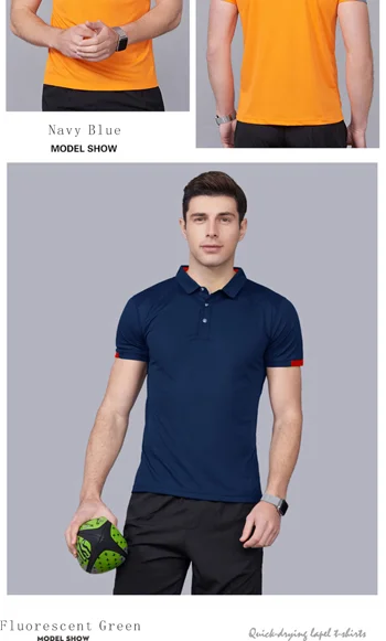 Quick Drying Short Sleeved Polo Shirt Golf Company Group Brand Breathable Lapel Sports Short Sleeved 8-Color Large
