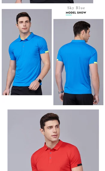 Quick Drying Short Sleeved Polo Shirt Golf Company Group Brand Breathable Lapel Sports Short Sleeved 8-Color Large