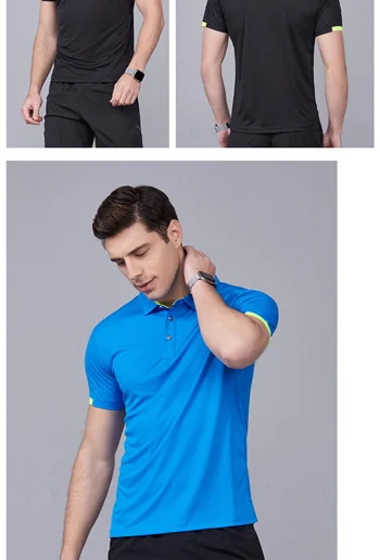 Quick Drying Short Sleeved Polo Shirt Golf Company Group Brand Breathable Lapel Sports Short Sleeved 8-Color Large