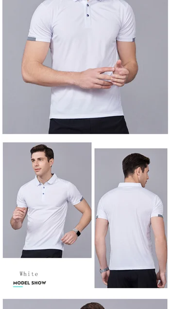 Quick Drying Short Sleeved Polo Shirt Golf Company Group Brand Breathable Lapel Sports Short Sleeved 8-Color Large