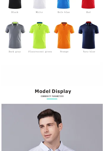 Quick Drying Short Sleeved Polo Shirt Golf Company Group Brand Breathable Lapel Sports Short Sleeved 8-Color Large