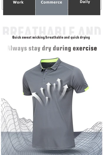 Quick Drying Short Sleeved Polo Shirt Golf Company Group Brand Breathable Lapel Sports Short Sleeved 8-Color Large