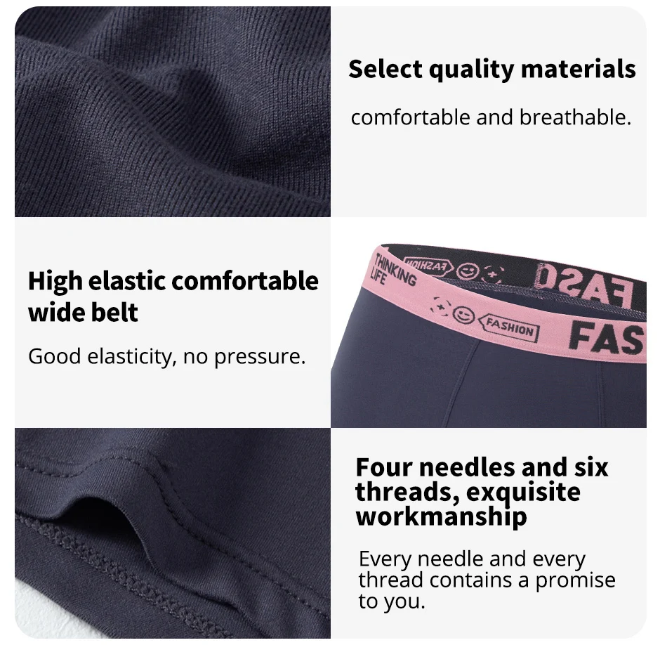 4/10 Pack Men's And Teenagers' Simple And Fashionable Boyshort Casual Joker Elastic Waist Shorts Multi-size Mixed Color Underwea