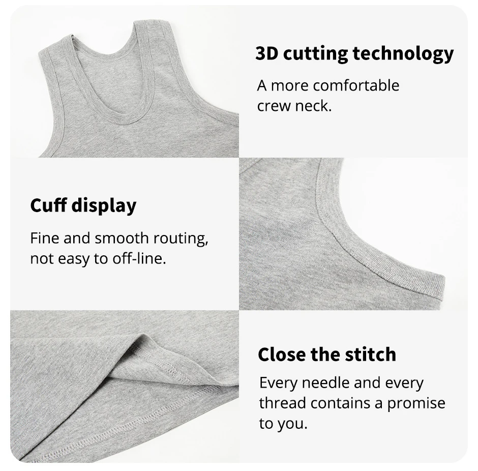 1/3 Piece Men's Wide-shouldered Cotton Vest Youth Sports Fitness Basketball Football Breathable Sweat-absorbent Joker Slim Top