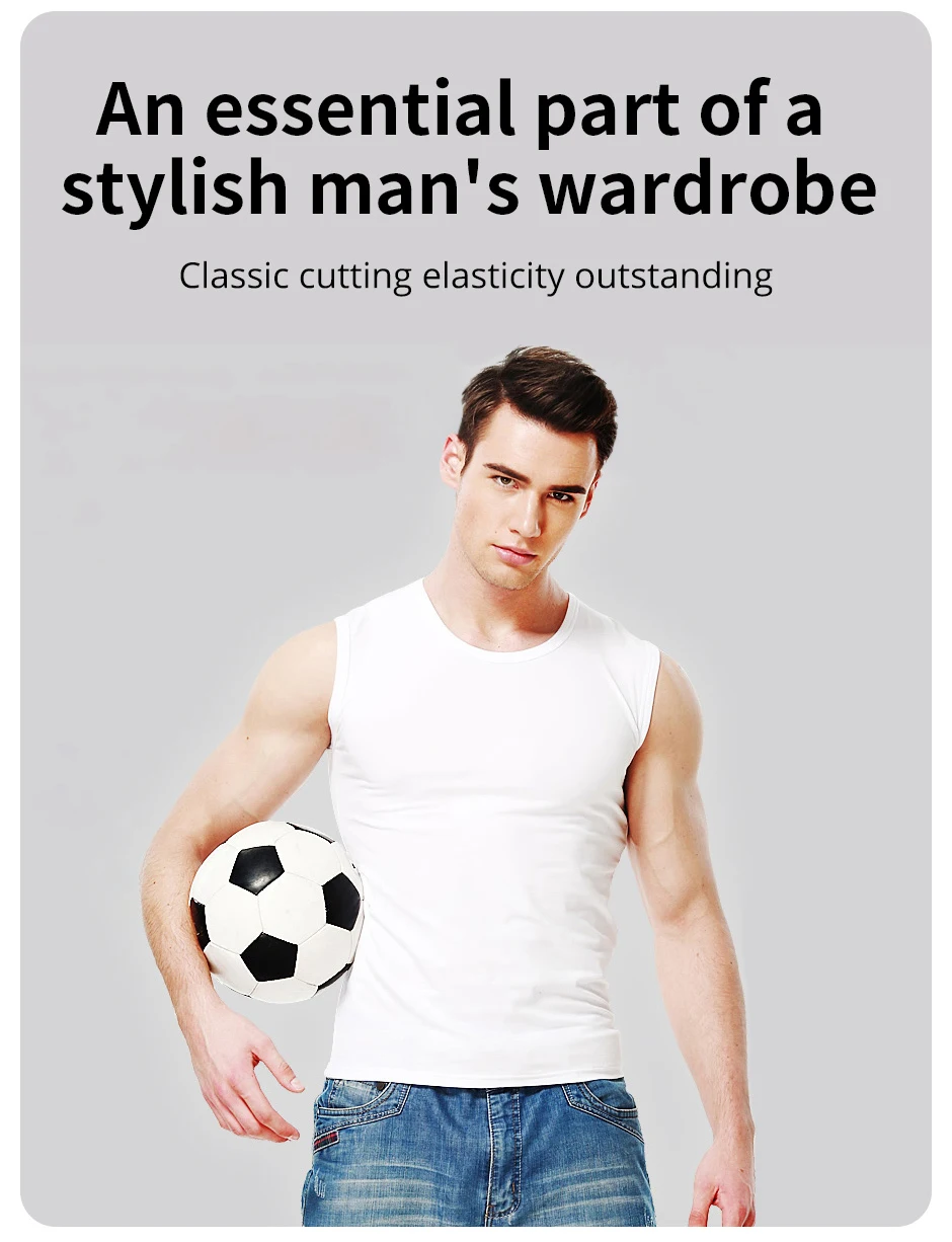 1/3 Piece Men's Wide-shouldered Cotton Vest Youth Sports Fitness Basketball Football Breathable Sweat-absorbent Joker Slim Top