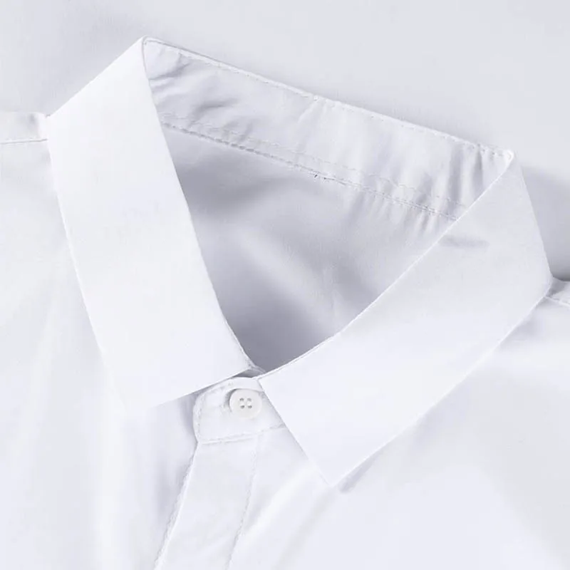 New Men's Business Casual Solid Color Short Sleeved Shirt for Summer Fashion No Ironing Comfortable and Versatile Top
