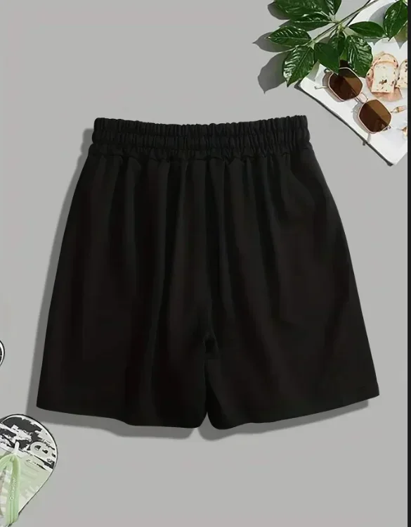 American High Street Men's Loose Wide Leg Pants, Casual Sports Summer Trend Brand Straight Leg Casual Shorts