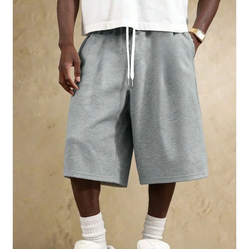 American High Street Men's Loose Wide Leg Pants, Casual Sports Summer Trend Brand Straight Leg Casual Shorts