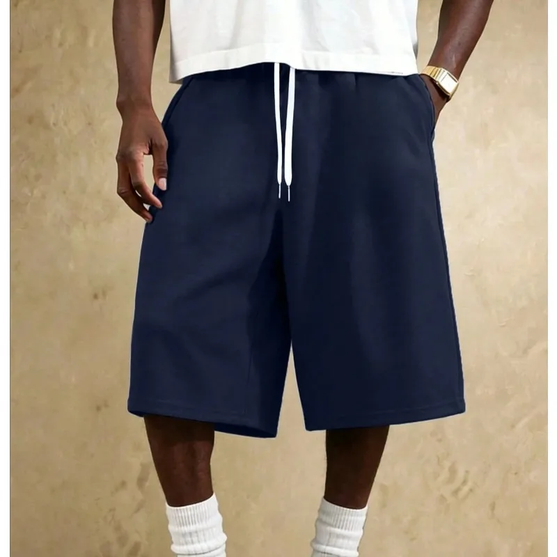 American High Street Men's Loose Wide Leg Pants, Casual Sports Summer Trend Brand Straight Leg Casual Shorts