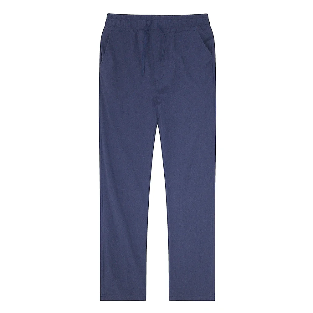 2025 Men's Stand Pocket Casual Linen Pants Solid White Gray Trouser Plus Size 3xl Mens Elegant Fashion Sweatpants Men Streetwear