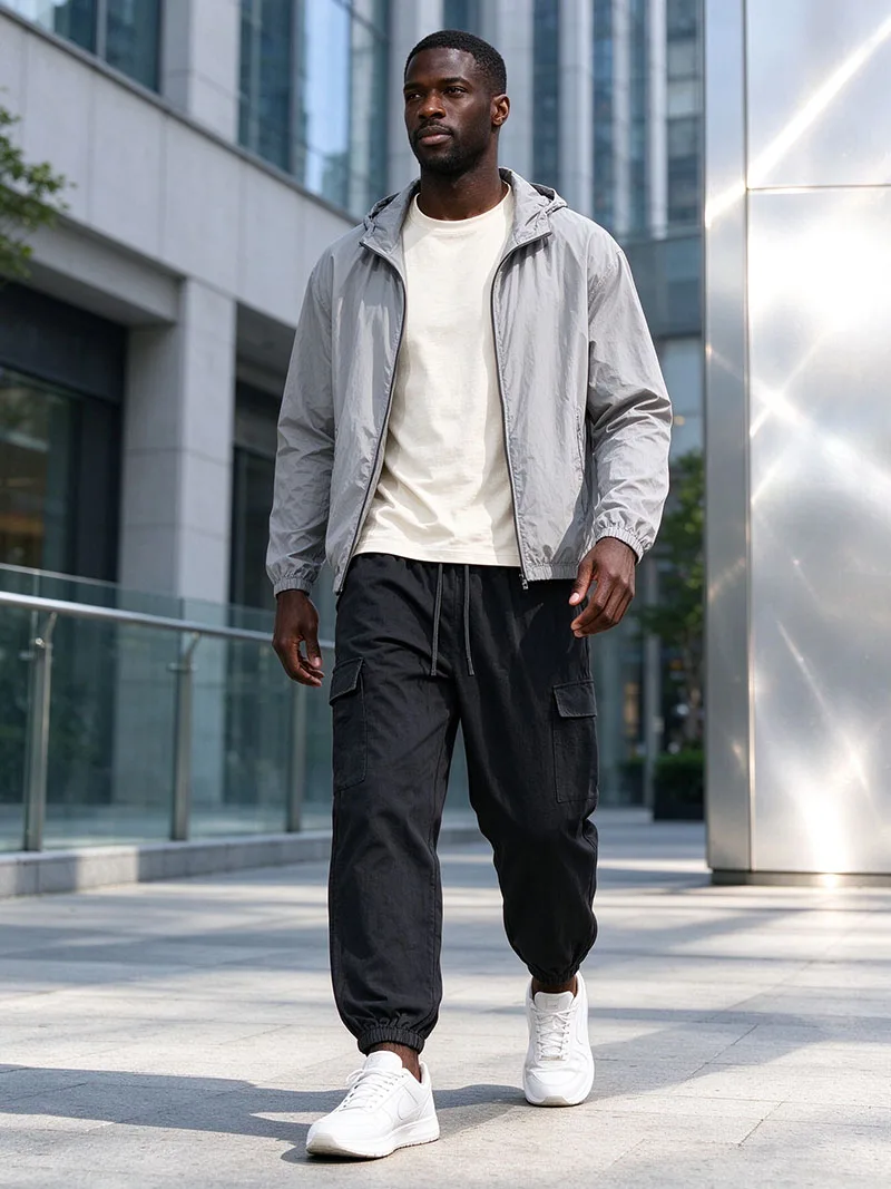 Men's Cotton Linen Blend Cargo Jogger Pants Elastic Waist Drawstring Multi Pockets Casual Breathable Streetwear Trousers for Men