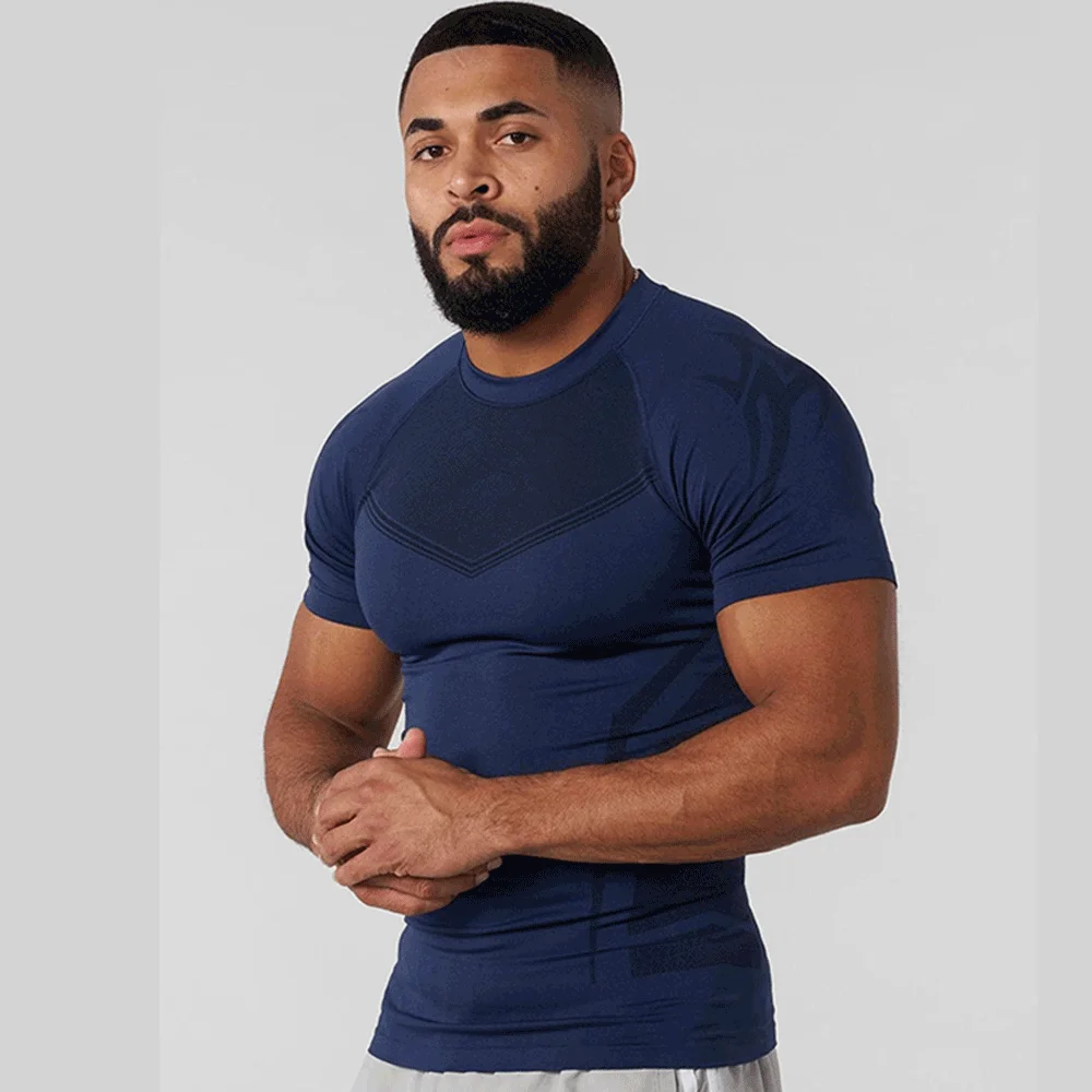 Men's Compression Long Sleeve Shirt Superhero Bat Print Workout Tops Breathable Quick Dry Athletic Base Layer for Gym Running Tr