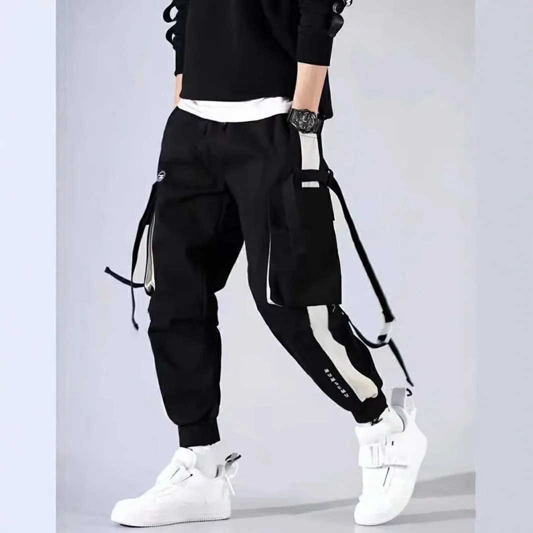 Men's New Pants, Men's Korean Style Trendy Loose Fitting Student Ins Nine Point Chic Casual Workwear Pants, Trendy Brand Ankle B