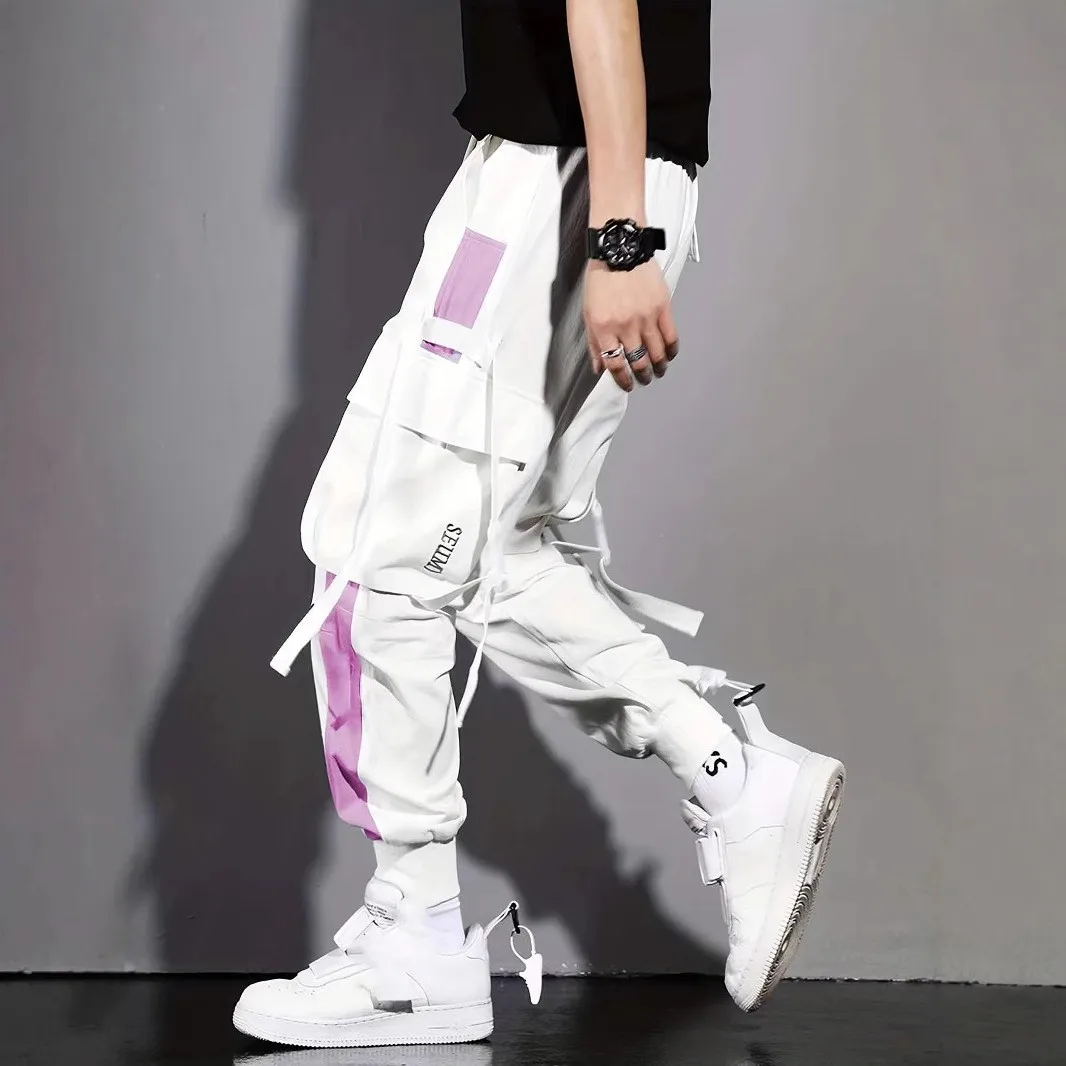 Men's New Pants, Men's Korean Style Trendy Loose Fitting Student Ins Nine Point Chic Casual Workwear Pants, Trendy Brand Ankle B