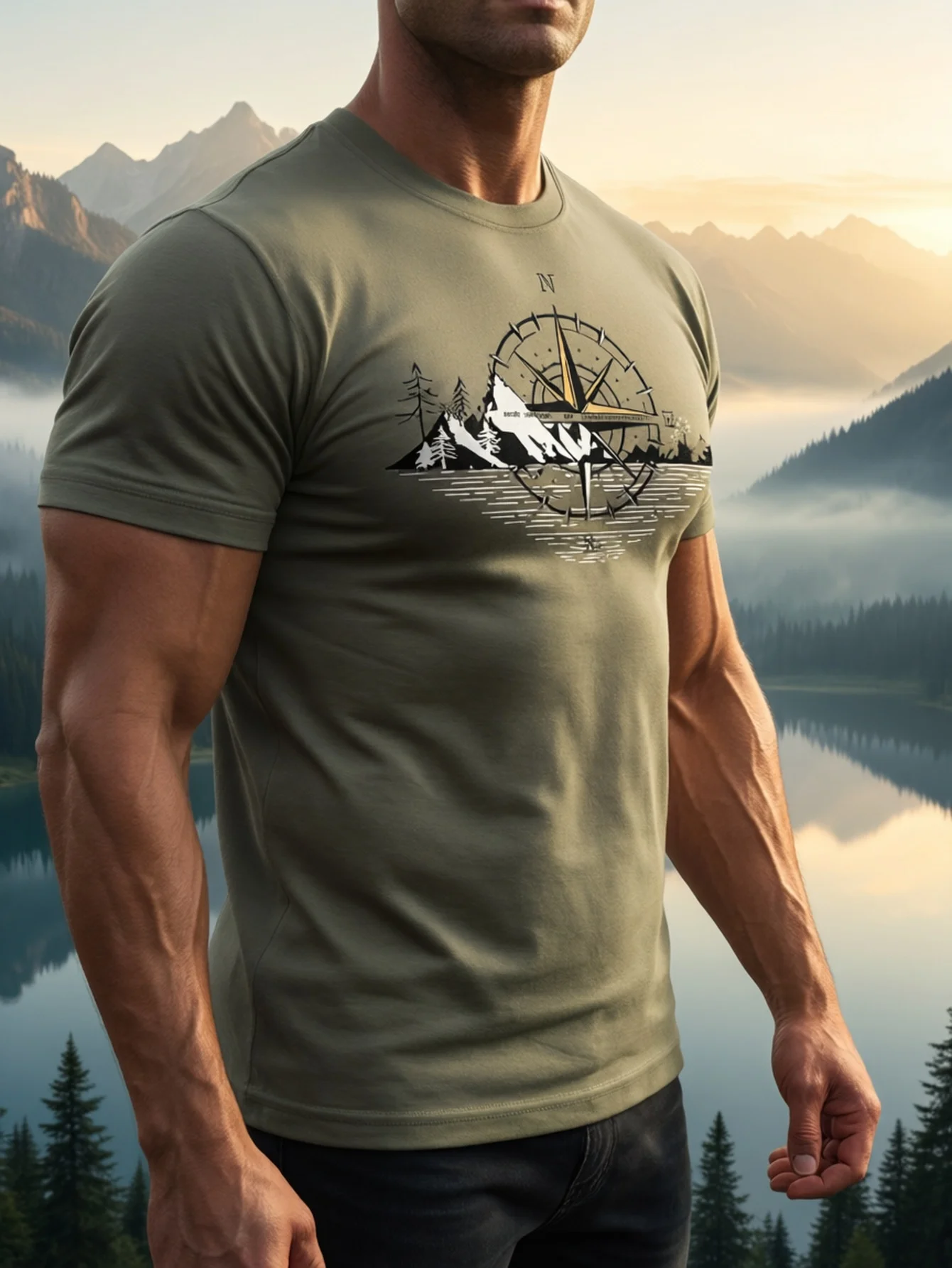 Men's Summer 100% Pure Cotton Casual Loose Black and White Lines Simple Geometric Pattern Round Neck Short Sleeved T-Shirt
