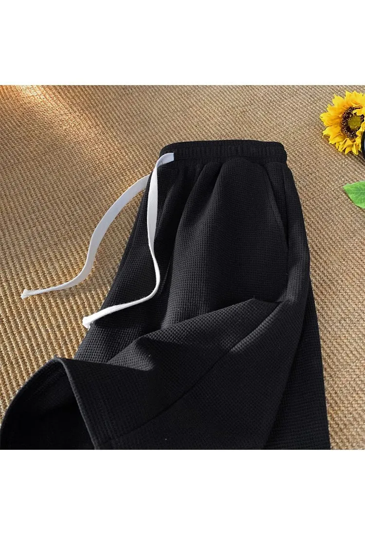 Waffle shorts men's summer thin new loose casual sports fashion brand beach American five-point pants