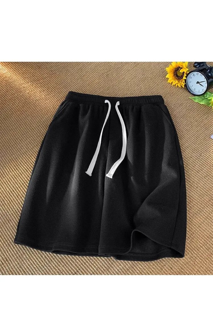 Waffle shorts men's summer thin new loose casual sports fashion brand beach American five-point pants