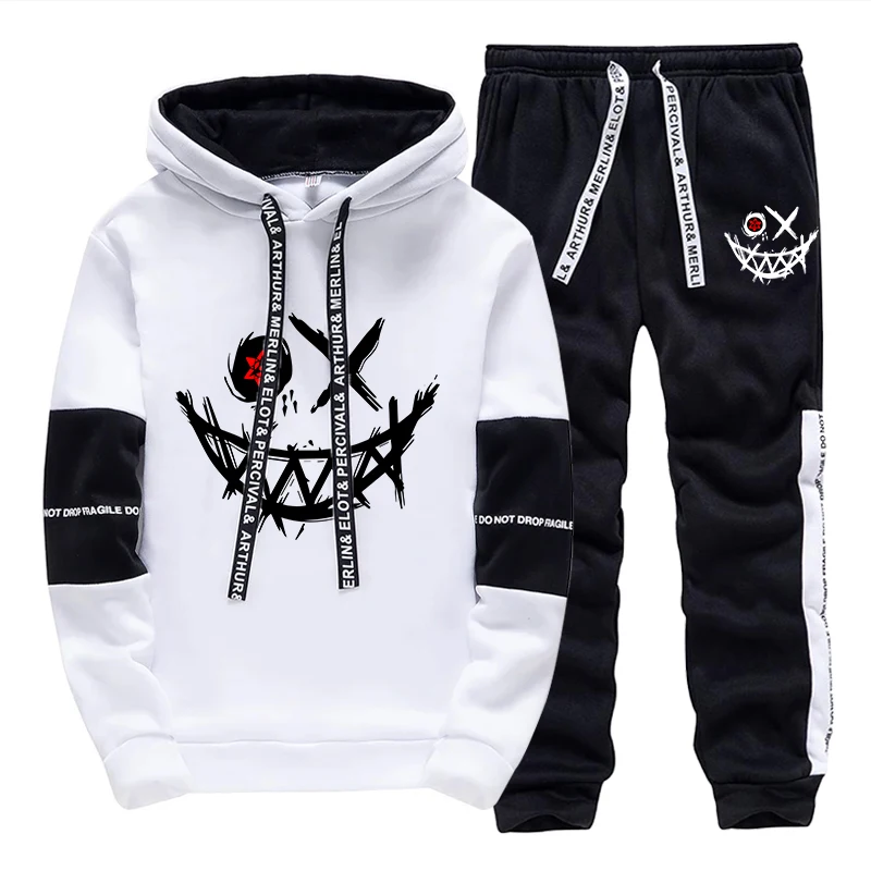 Hot Sales Mens Tracksuit Printed Single Piece Sweatshirts Sweatpants Casual Hoodie Pants Outdoors Mens Clothing Funny Streetwear